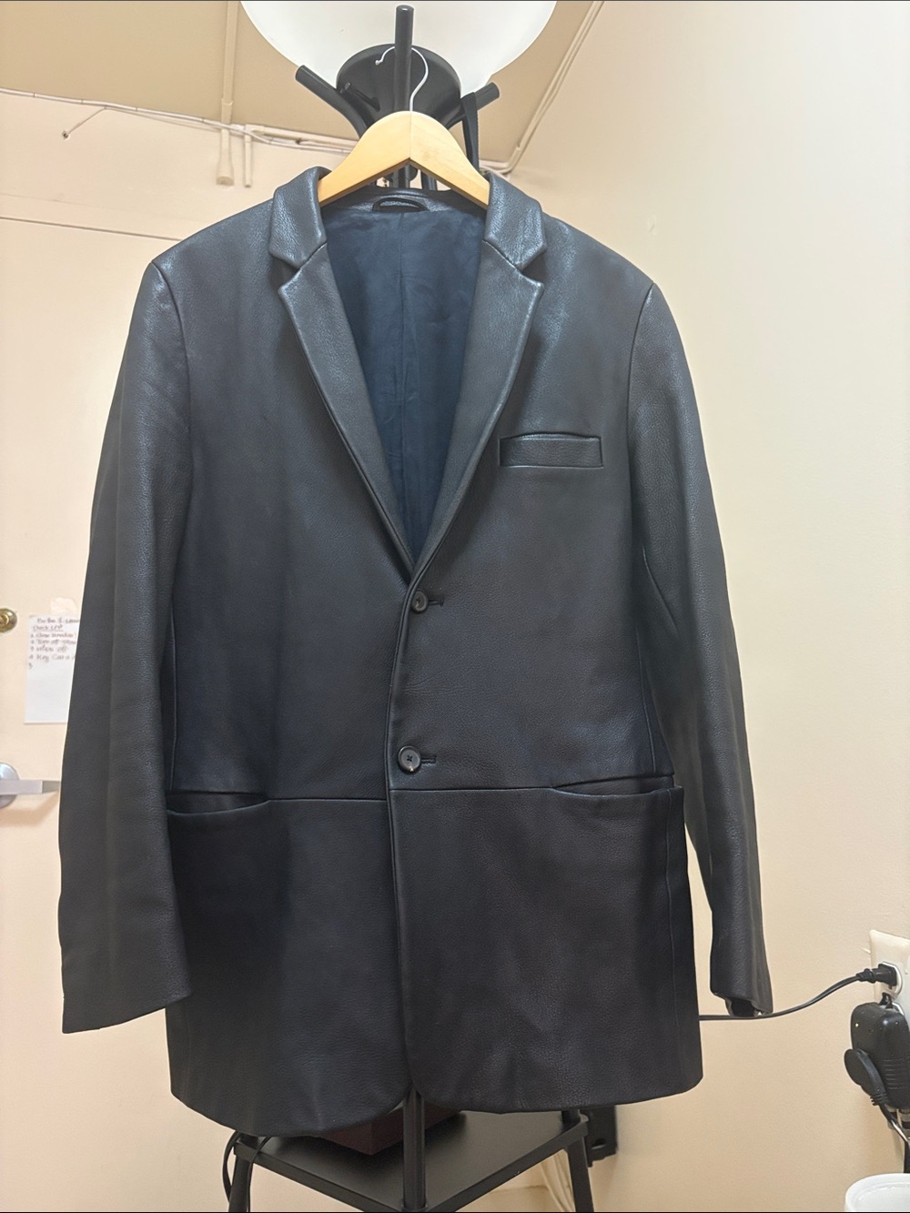 Jill Sander Men's Black Leather Blazer size 42